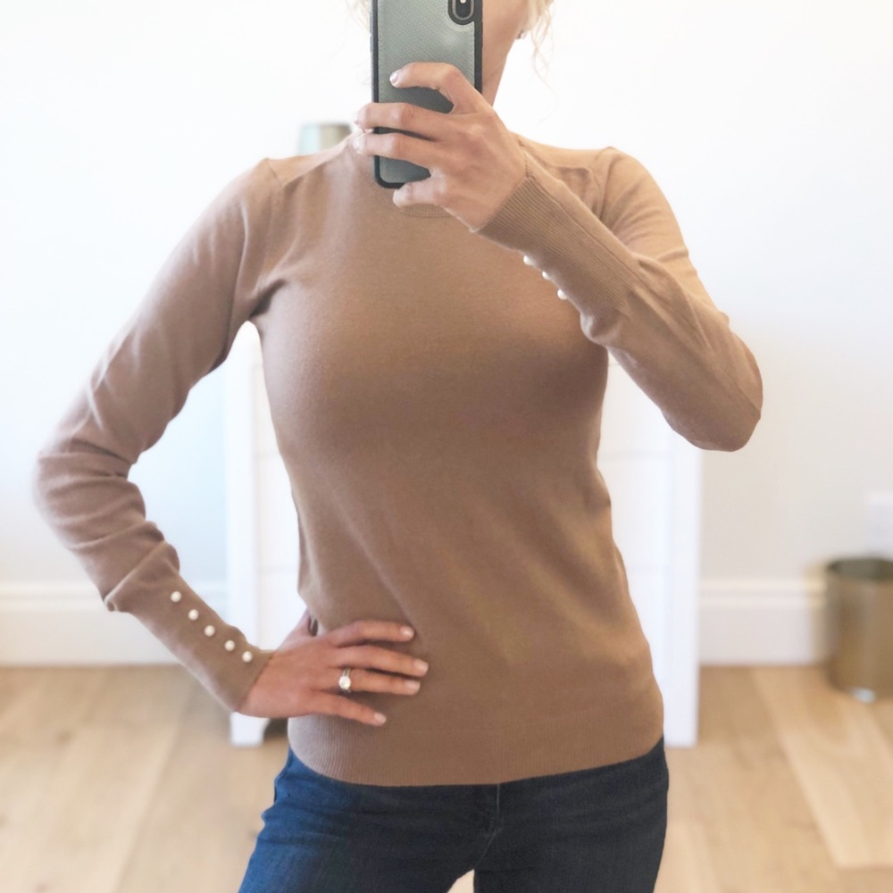 PARK CITY Camel Long Sleeve Knit Top - Picture 3 of 8